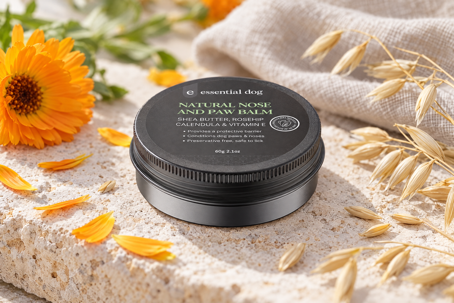 Organic Nose and Paw Balm with calendula and oat botanical still life