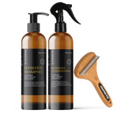 Shedding Season Dog Grooming Bundle - Sensitive Shampoo, Conditioner & Deshedding Tool