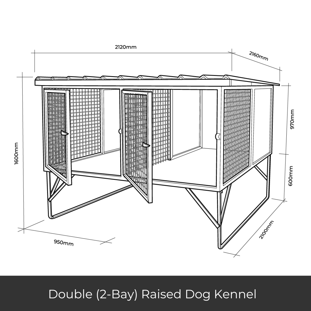 "Aussie Dog Kennels" Raised Dog Kennel