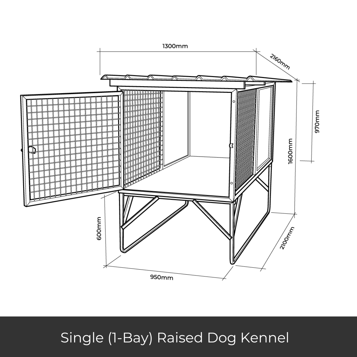 "Aussie Dog Kennels" Raised Dog Kennel