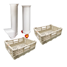 Chicken Coop Accessory Pack with 9kg feeder, 7.5 Litre waterer and two collapsible nesting boxes