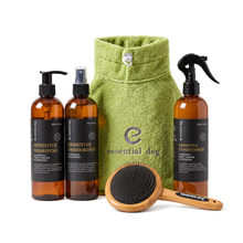 Bath Time Dog Grooming Bundle with its included products on a clean white background.