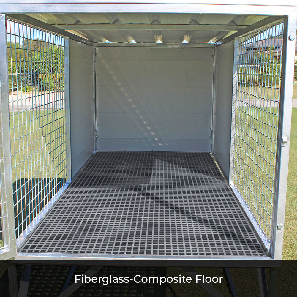 Raised Dog Kennel Farm & Yard Fiberglass Composite Floor Dog Friendly Floor