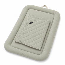 Khaki Pawbella Essential Pet Stroller plush cushion set with quilted magnetic cover