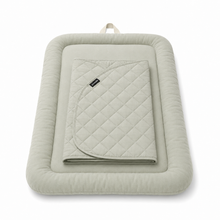 Front view of the khaki Pawbella Ultimate Pet Stroller plush cushion set